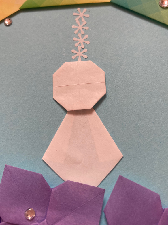 折り紙リース雨上がりの紫陽花＊バイオレット 5枚目の画像