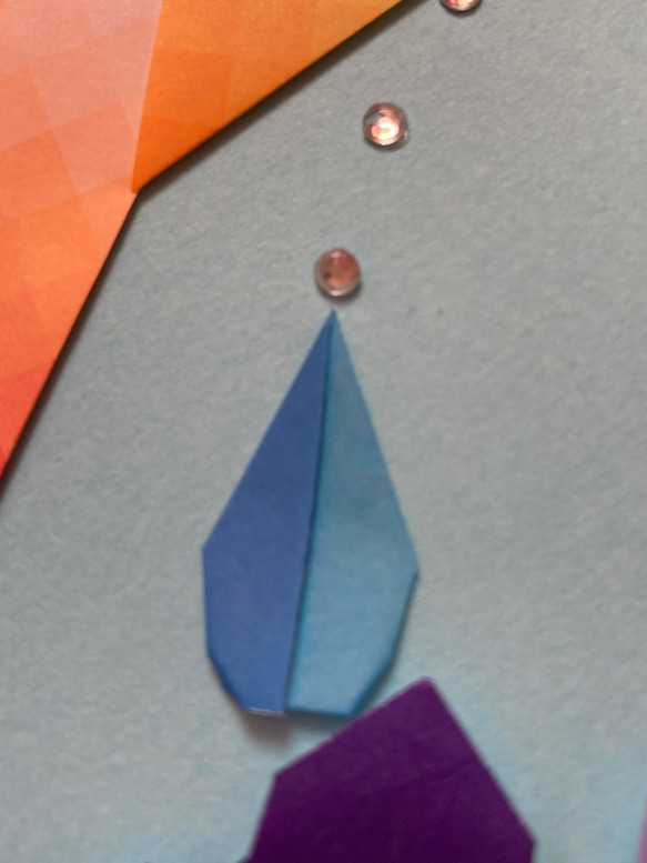 折り紙リース雨上がりの紫陽花＊バイオレット 6枚目の画像