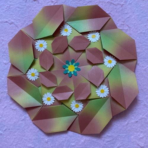 折り紙秋リース＊2連リーフ リース ケロティ(只今、発送まで10