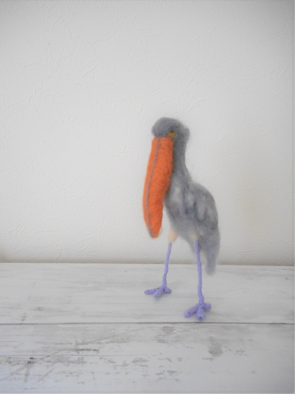 ハシビロコウ　羊毛フェルト 羊毛フェルトのハシビロコウ – muumuufactory