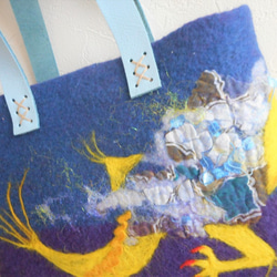 Monica様オーダー品 龍が舞うバッグ 青×紫 5枚目の画像