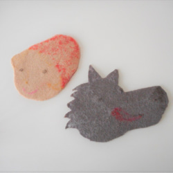 赤ずきんちゃん&オオカミのコースター2枚組 5枚目の画像