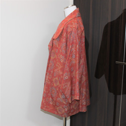 着物リメイク・ウールの着物から八分袖ドルマンスリーブコート 2枚目の画像