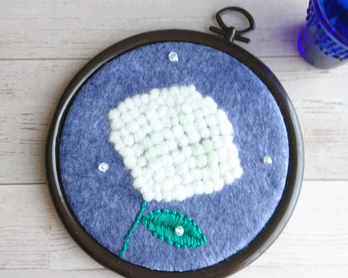 チ*コ様 羊毛フェルト　羊毛絵画『山郷の紫陽花』ハンドメイド　羊毛刺繍 0_561ef5c2bfe0ba1463086d15c674