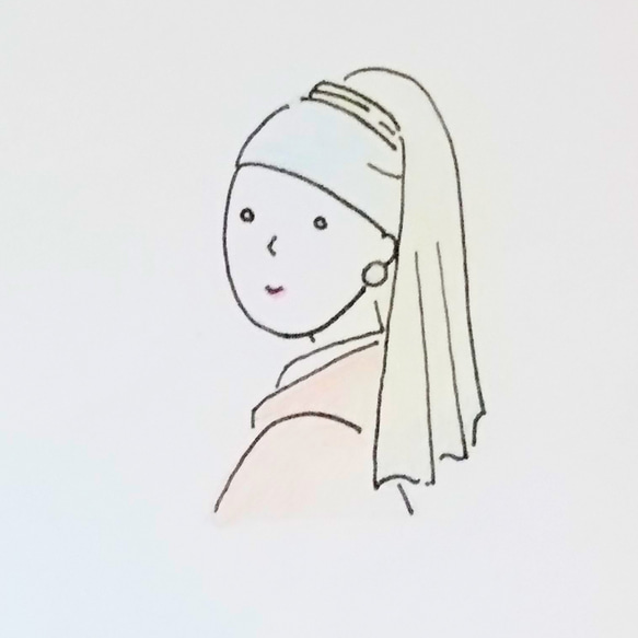 頬杖をつく女性たち  絵画シリーズ 真珠の耳飾りの少女 羊毛フェルト 7枚目の画像