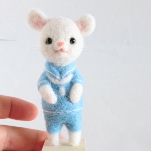 羊毛フェルト 水兵服のネズミさん 羊毛フェルト アカツキコ 通販