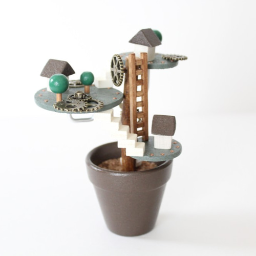 機械仕掛けの町の鉢植え 立体・オブジェ アトリエ001 通販 11673774