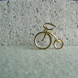 K18YG製 レトロ調 バイスクル ブローチ