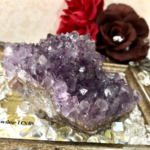 美結晶 フラワーアメジストクラスター ② 332.0g《浄化と愛の