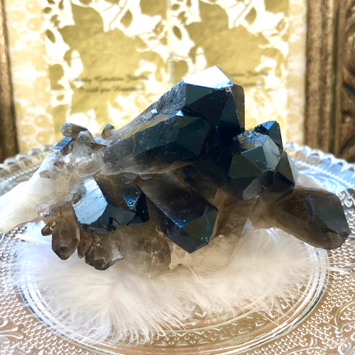 スモーキークォーツクラスター原石 288.0g (グラウディング石) 天然石