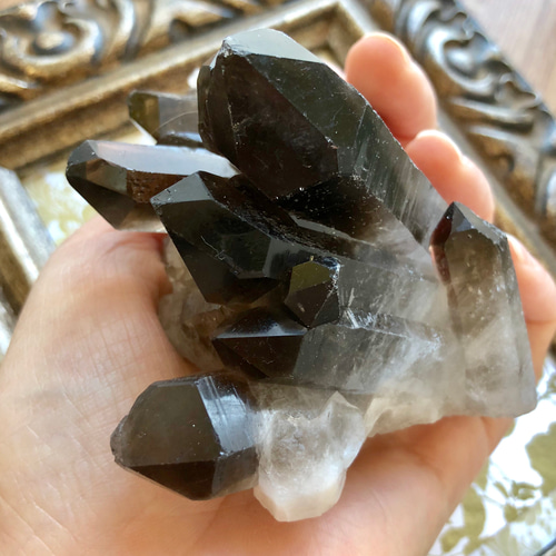 スモーキークォーツクラスター原石 288.0g (グラウディング石) 天然石