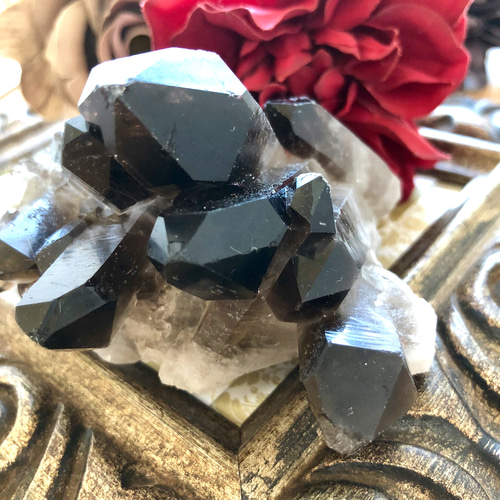 スモーキークォーツクラスター原石 288.0g (グラウディング石) 天然石