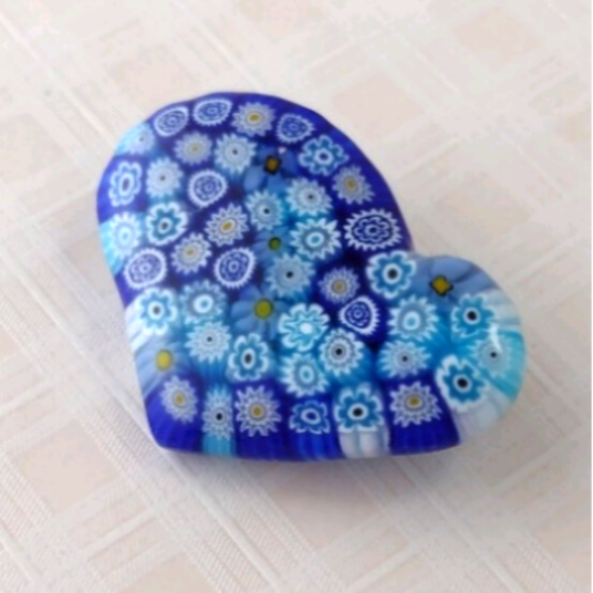 【ベネチアンガラス】ハートのブローチＤ