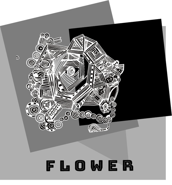 flower 花の絵　ゼンタングル風 2枚目の画像