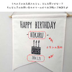 誕生日タペストリー【ポップ】日付・名入れ 英語 フランス語 名前 オーダーフラッグ 11枚目の画像