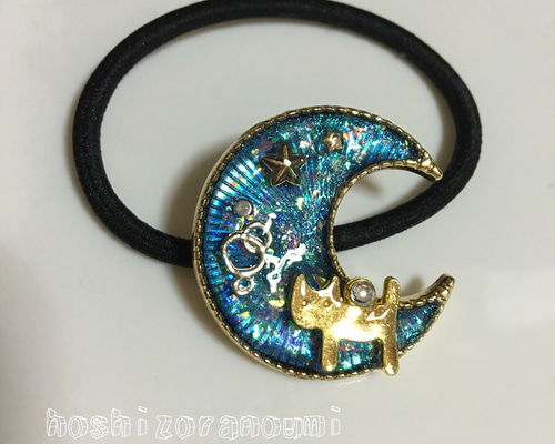 月 星 にゃんこ レジン ヴィトラーユ パーツ キラキラ 乱切りホロ ラメ