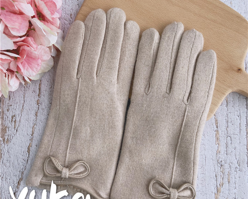 手袋 レディース スマホ操作対応 裏起毛 ベージュ 手袋・ミトン 古田