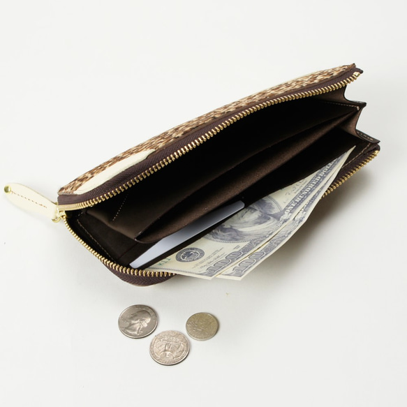 【 Calfar / カーファー 】 エルジップウォレット　(ピンク/レオパード) C1357171063(10368円)