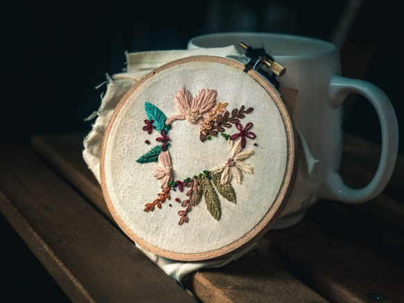 愛の花輪刺繍ペンダント刺繍フレーム4 