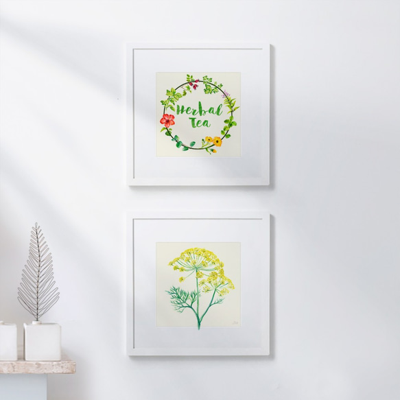 Herbal Tean 水彩手描き2021月間カレンダー壁掛けカレンダー植物愛好家のためのクリスマスギフト交換 7枚目の画像