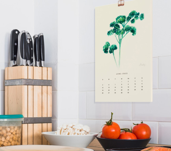 Kitchen Garden 2022 香菜水彩月曆 給美食愛好者的新年禮物 第3張的照片