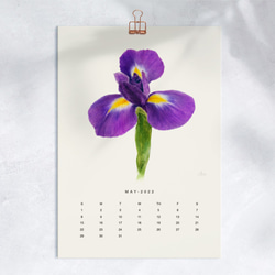 2022年の花の壁掛けカレンダー・水彩画のシンプルな花のカレンダー cc13 10枚目の画像