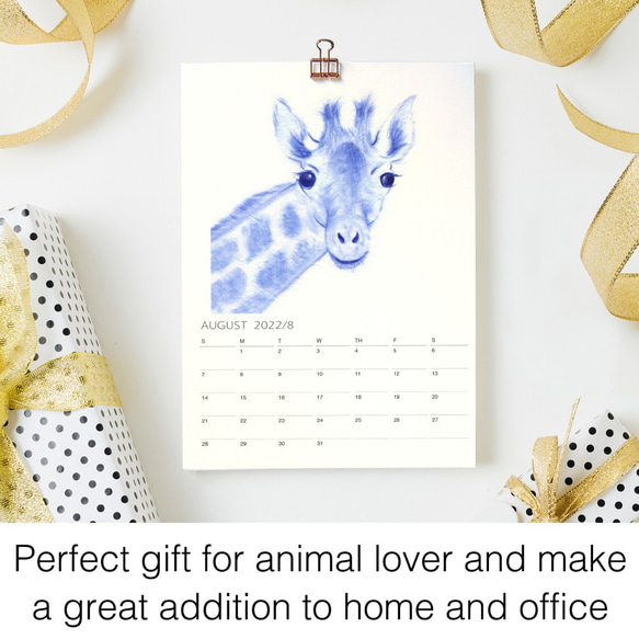2022年曆掛曆 好奇寶寶 青花系列動物畫 聖誕新年禮物 f8 第2張的照片