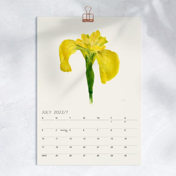 花の舞 2022水彩花朵年曆掛曆 客制封面祝福logo 聖誕交換禮物f11 第10張的照片
