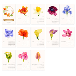 花の舞 2022水彩花朵年曆掛曆桌曆 封面客制祝福語 交換禮物 s12 第4張的照片