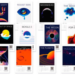 2020カレンダー月面特別記念版スペースミュージックテープカレンダー/卓上カレンダー新年の贈り物 5枚目の画像