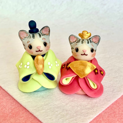 ねこ お雛様 大『 サバトラ猫 C 』 ひな人形・雛飾り エーデルワイス