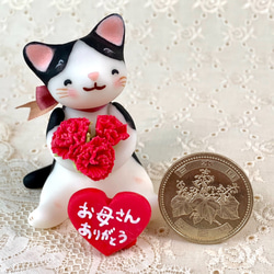 母の日　カーネーション  花束  ねこ(母の日プレート付き)  E 5枚目の画像