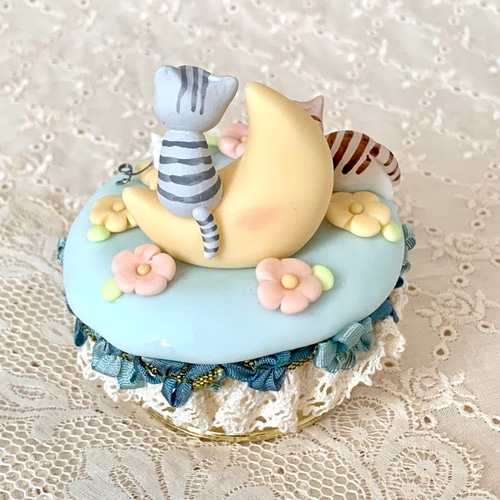 オルゴール お月さまと猫『星に願いを』G その他置物