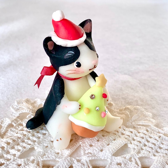 ねこ　サンタクロース　クリスマスツリー　B 2枚目の画像