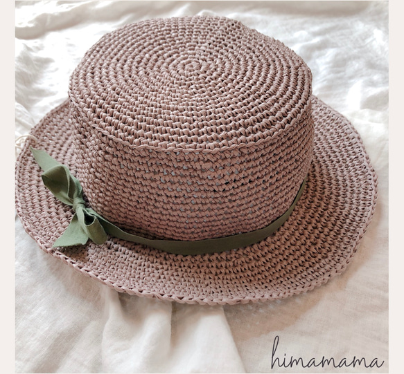 手洗い可能 麦わら帽子 カンカン帽 ハンドメイド 帽子(ベビー・キッズ