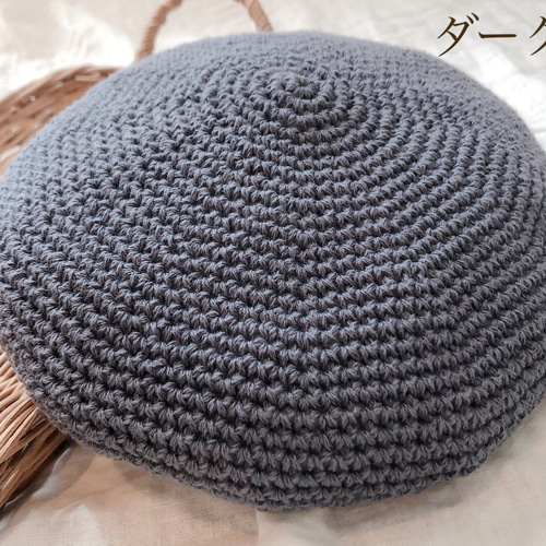 再販 〉 コットン100 ハンドメイド ベレー帽 ベビー キッズ 大人 帽子 