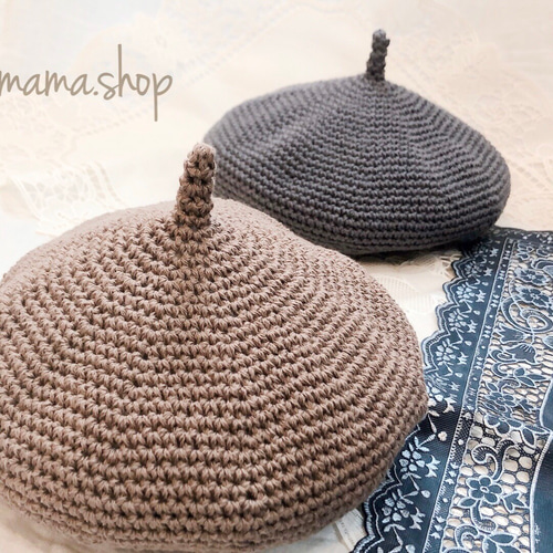 ハンドメイド こども用サイズ 手編み つばなし帽子 ベレー帽 ハンドメイド こども用サイズ 手編み つばなし帽子 ベレー帽