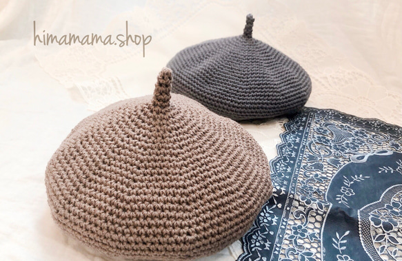 ベレー帽 ハンドメイド どんぐりベレー帽 ベレー帽 コットン100 ハンドメイド ベビー キッズ