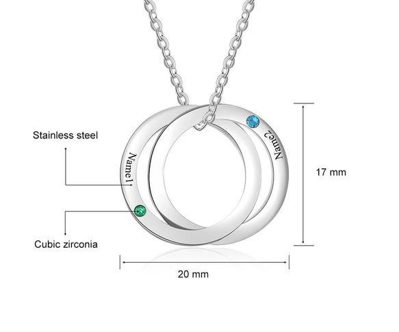 オーダーメイド 名入れ リング ペアネックレス 4枚目の画像
