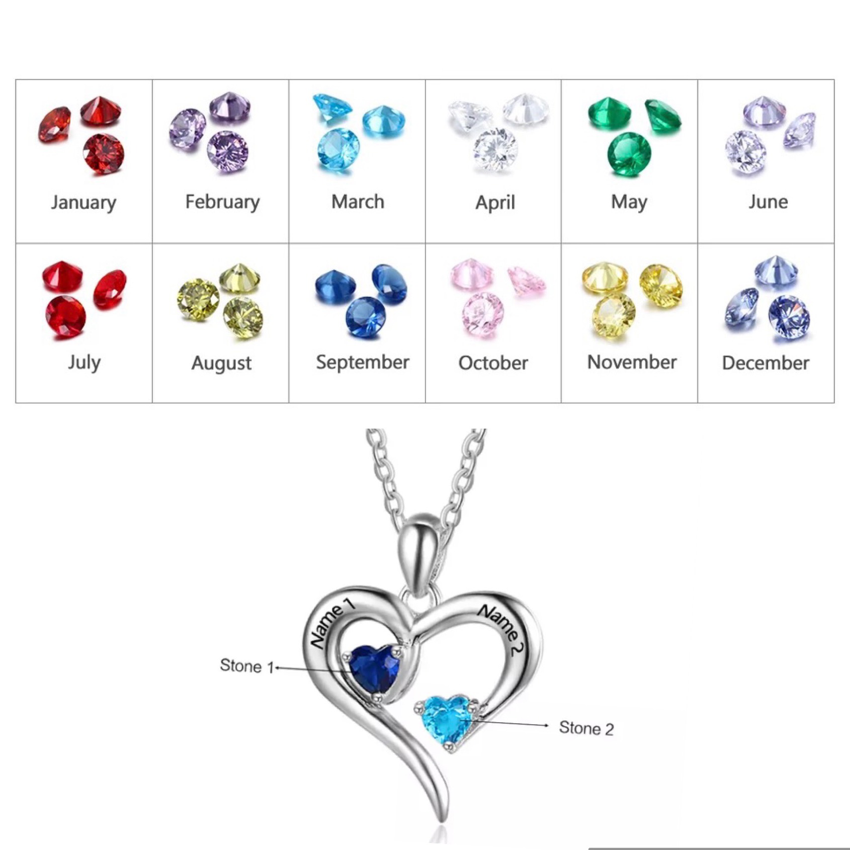 オーダーメイド 名入れ 誕生石 ネックレス ジルコニア