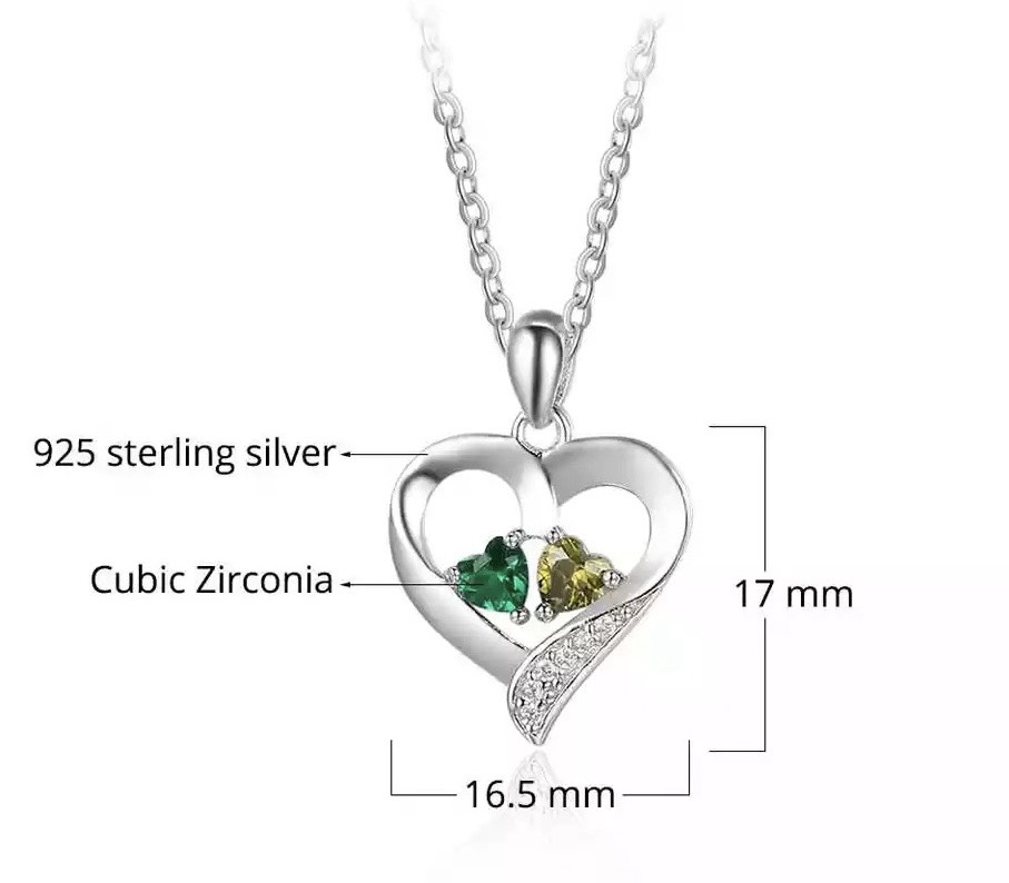 オーダーメイド 名入れ 誕生石 ネックレス ジルコニア ペア