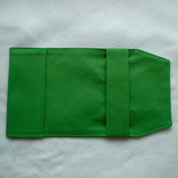 帆布製 ブックカバー（文庫本サイズ：リーフグリーン） 5枚目の画像