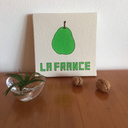 帆布で作った小さなファブリックパネル（ステッチ＆ペイント：LA FRANCE） 1枚目の画像