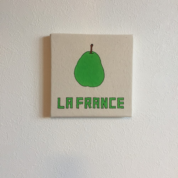 帆布で作った小さなファブリックパネル（ステッチ＆ペイント：LA FRANCE） 2枚目の画像