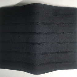 ブックカバー 帆布製 「ボーダー柄：ブラック×ブラック」 （文庫本サイズ） 2枚目の画像