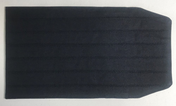 ブックカバー 帆布製 「ボーダー柄：ブラック×ブラック」 （文庫本サイズ） 5枚目の画像