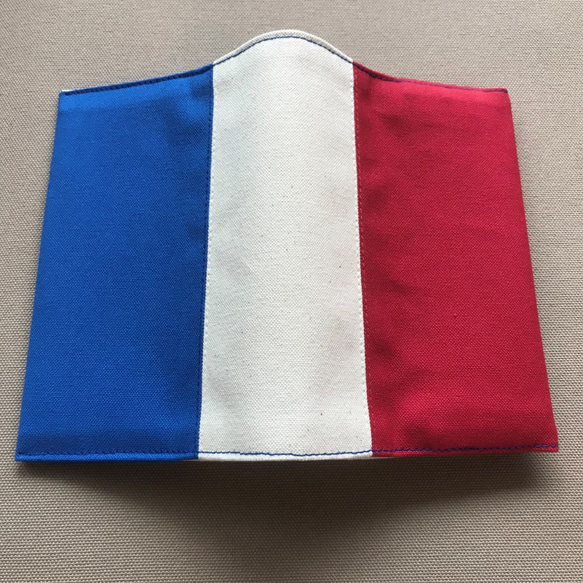 ブックカバー 帆布製 国旗柄（文庫本サイズ：フランス） 1枚目の画像