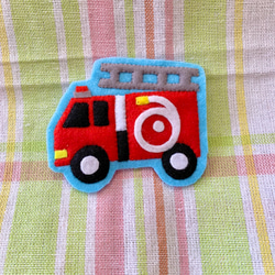 名札ワッペン 名札クリップ ハンドメイド 消防車 名札ワッペン 名札クリップ ハンドメイド 消防車