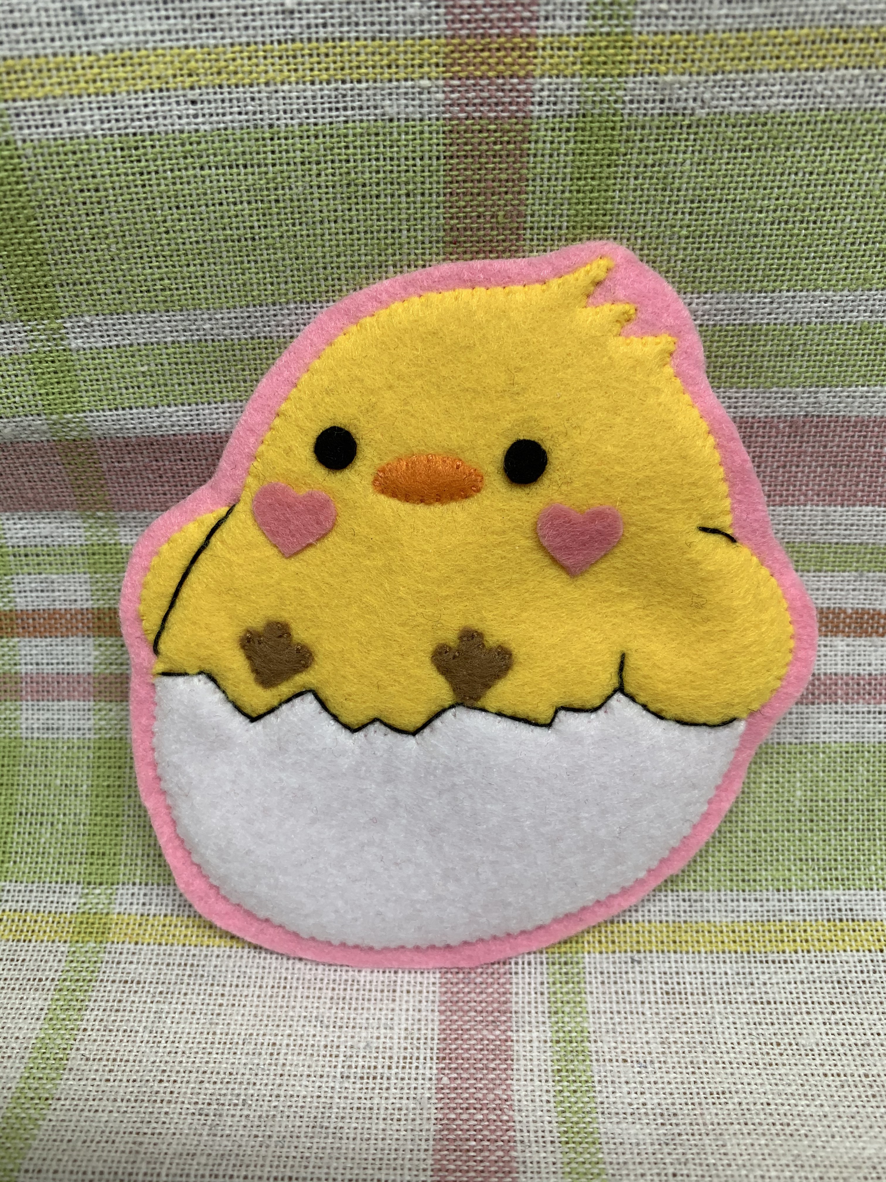 カップケーキひよこ　フェルト名札　ワッペン カップケーキひよこフェルト名札 ワッペン その他入園グッズ