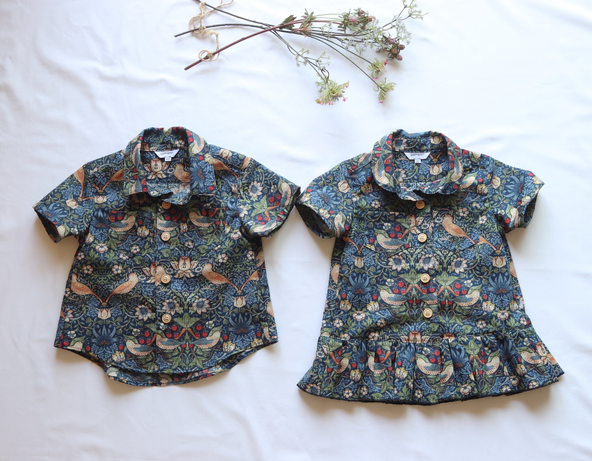 モリスがお洒落！Kids 半袖総柄シャツ/ウィリアム・モリス/いちご泥棒使用 7,592円